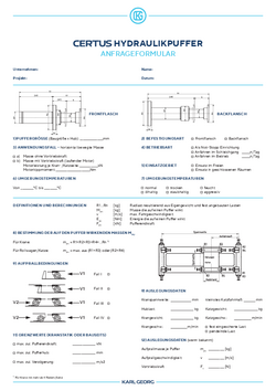 CERTUS Hydraulikpuffer Anfrageformular deutsch